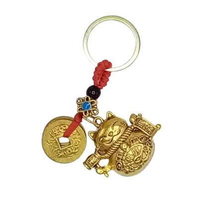 Feng Shui Şans Parası Maneki Neko Metal Anahtarlık No.2