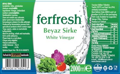 Ferfresh Beyaz Sirke 2 Lt