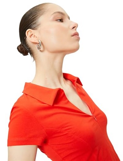 Fermuarlı Polo Tişört Kısa Kollu Slim Fit