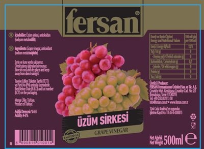 Fersan Üzüm Sirkesi (Cam, 500 ml)