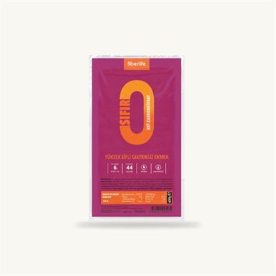 Fiberlife Yüksek Lifli Glutensiz Ekmek, Düşük Kalorili, Diyabet ve Ketojenik Beslenmeye Uygun Vegan Ekmek, 0 Net Karbonhidrat, 400 gr