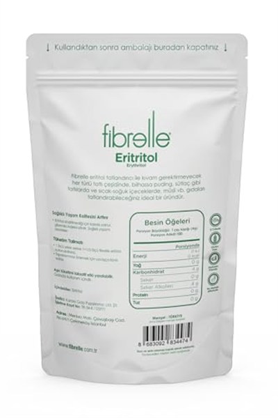 Fibrelle 400 g Eritritol 1 paket. Keto/Ketojenik/Vegan diyete uygundur.