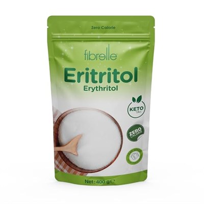 Fibrelle 400 g Eritritol 1 paket. Keto/Ketojenik/Vegan diyete uygundur.