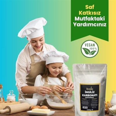 Fibrelle İngiliz Karbonatı/Katkısız/Doğal/Vegan/İçilebilir - 1Kg(1000G)