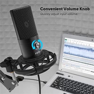 FIFINE Akış mikrofonu PC kollu, USB mikrofon PS4 PS5 MAC, Pop Filtre, Shock Mount, oyun podcast stüdyosu için