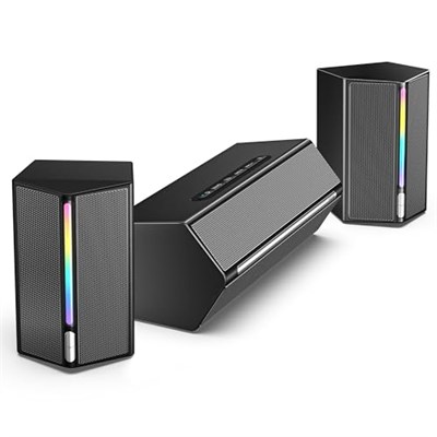 FIFINE AmpliGame A22 RGB Gaming Hoparlör - Subwooferlı PC Ses Sistemi - 3.5mm AUX Girişli - Masaüstü ve TV Uyumlu