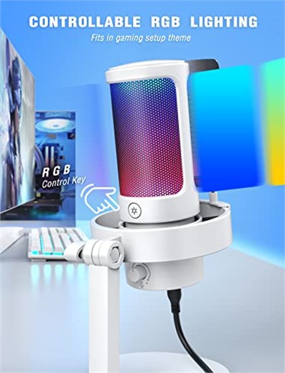 Fifine Ampligame A8 Beyaz USB Mikrofon Oyuncu Bilgisayar Mikrofonu White