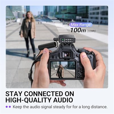 FIFINE iPhone/Android/Tablet için Kablosuz Yaka Mikrofon, Video Kaydı için Gürültü Önleyici Yaka Kablosuz Mikrofon Sistemi, Vlog, Röportaj, Streaming-M9 için DSLR Kamera ile Uyumlu