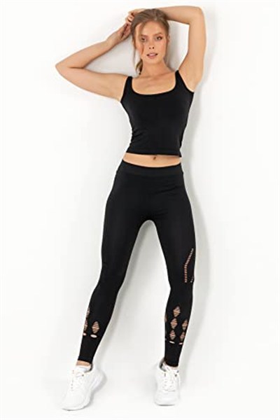 File Detaylı Seamless Spor Tayt