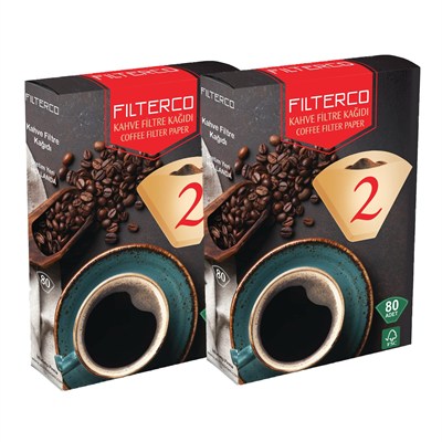 Filterco Kahve Filtre Kağıdı 1x2 80lİ 2 Paket 160lı