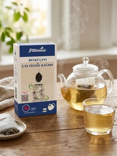 Filtermax Çay Demleme Poşeti, Bitki Çayı Filtre Kağıdı, 30 Adet, 9x19 cm, Ev Ofis Seyahat için Tek Kullanımlık Süzgeç 17x9 cm
