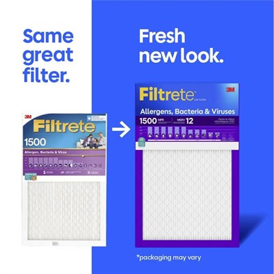 Filtrete 14x30x1, AC Fırın Hava Filtresi, MPR 1500, Healthy Living Ultra Alerjen, 2li Paket (Tam Ölçüler 13,81 x 29,81 x 0,78)