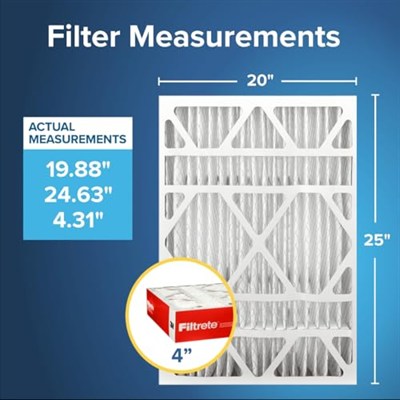 Filtrete 20x25x4, AC Fırın Hava Filtresi, MPR 1000 DP, Mikro Alerjen Koruma Derin Pili, 2li Paket (gerçek ölçüler 19,88 x 24,63 x 4,31)