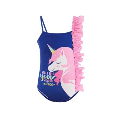 Fırfırlı Unicorn Kız Çocuk Mayo