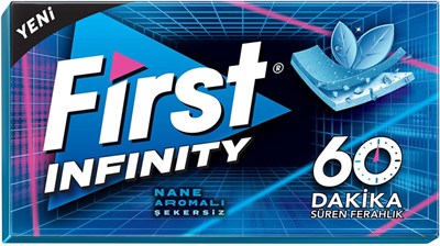 First Infinity 60 Dk Nane Aromalı Şekersiz Sakız 27 gr 12 Adet