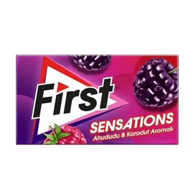 First Sensations Ahududu Karadut Aromalı Şekersiz Sakız 27 gr