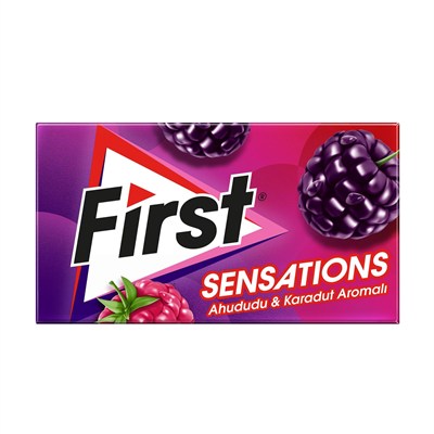 First Sensations Ahududu Karadut Aromalı Şekersiz Sakız 27 gr
