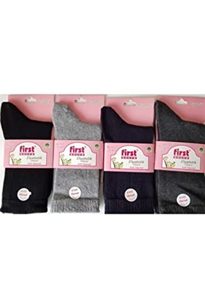 First Socks Pamuklu Dikişsiz Soft Yıkamalı 12 li Kadın Şeker Çorabı