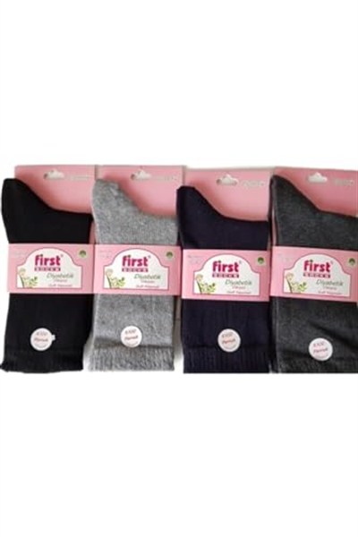 First Socks Pamuklu Dikişsiz Soft Yıkamalı 12 li Kadın Şeker Çorabı