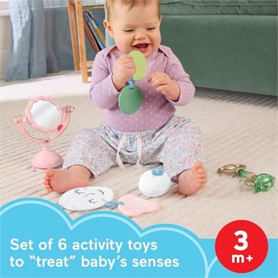 Fisher-Price Bebek Oyuncakları Mini Me Moments Öz Bakım Duyusal Set 6 Parça Çıngırak & Diş Kaşıyıcı Aktiviteler Yenidoğan Yaş 3+ Ay