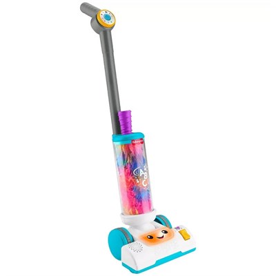 Fisher-Price Birden fazla dil desteği ile 2 yaş ve üzeri çocuklar için canlandırma oyunlarına ilham veren ışıklı, müzikli ve toz fırçalı Fisher-Price Eğlen ve Öğren 2si 1 Arada Süpürge, JMM35
