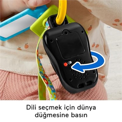 Fisher-Price Birden fazla dil desteğiyle 6 ay ve üzeri bebekler için müzik çalan, dişlik ve ayna içeren Eğlen ve Öğren Eğlenceli Aktivite Anahtarı, HWY40