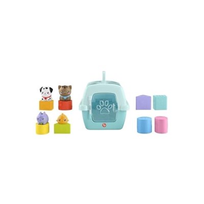 Fisher-Price Hayvan Dostlarımın Çantası Fisher-Price Şirin Dostlar Hayvan Dostlarımın Çantası, bebekler ve yürüme çağındaki çocuklar için şekil eşleştirme oyuncağı, 8 blok HTW93