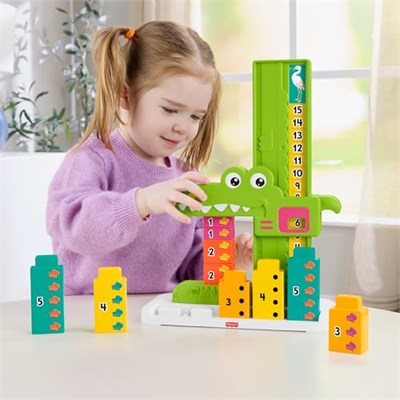 Fisher-Price Matematikçi Timsah Fisher-Price Matematikçi Timsah, okul öncesi çağdaki çocuklar için eğitici oyuncak ve üst üste dizilebilir 10 blok JCT13