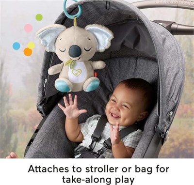Fisher-Price Taşınabilir Uyku Yardımcısı Koala ses makinesi, Yenidoğanlar için beyaz gürültü ve müzik sesi çıkaran yumuşak ve taşınabilir, JBD65
