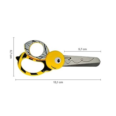 Fiskars Çocuk hayvan makası arı motifli, 4 yaşından itibaren, uzunluk: 13 cm, sağ ve sol elini kullananlar için, paslanmaz çelik bıçak/plastik saplar, sa - Seçenekler: Arı., Balık., Panda, Uğur böceği