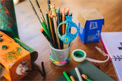 Fiskars Çocuk hayvan makası balık motifli sağ ve sol elini kullananlar için, mavi, uzunluk 13 cm - Seçenekler: Balık., Arı., Panda, Uğur böceği