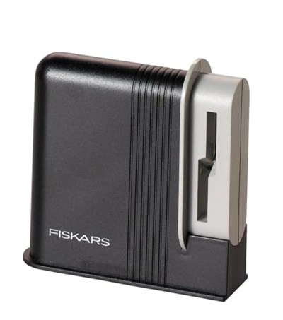 Fiskars Makas bileyici, sağ elini kullananlar için, seramik zımpara başlıkları/plastik gövde, siyah/gri, Clip-Sharp 1000812