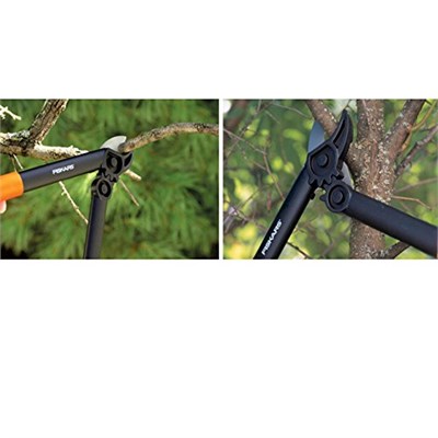 Fiskars PowerGear L31, 1000581 örs dişli budama makası, kuru ve sert ahşap için, yapışmaz kaplama, sertleştirilmiş hassas çelik, uzunluk: 39 cm, siya - Seçenekler: L31 (Ast Ø 3,5 cm), L77 (Ast Ø 5 cm)