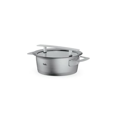 Fissler Phi Collection kızartma tavası (20 cm, 2,3 l), cam kapaklı, paslanmaz çelik, indüksiyonlu ocaklara uygun, enerji tasarruflu, bulaşık makinesinde yıkanabilir, üstün kalite, Almanyada