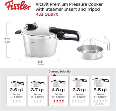 Fissler Vitavit Premium Düdüklü Tencere 4,5 LT - Seçenekler: 4.5 Liters, 8 Liters, 6 Liters