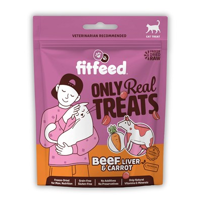 fitfeed Freeze-Dried Çiğ Dana Ciğer&Havuç Kedi Ödül Maması 40g