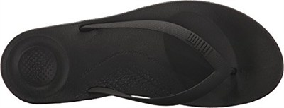 Fitflop Erkek iQushion Ergonomik Parmak Arası Terlik Açık Burun Sandalet, siyah, eu