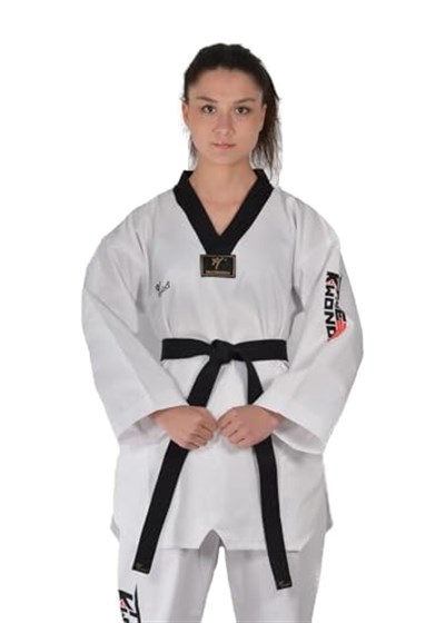 Fitilli Siyah Yaka Taekwondo Elbisesi