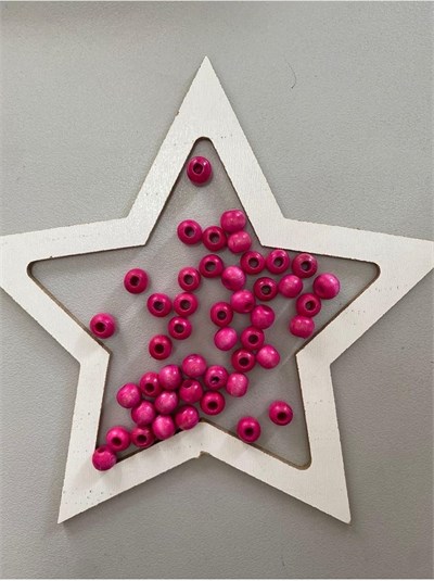 Flea Market 10 Mm Pembe Ahşap Boncuk 100 Grm, Sln10mmPembe100Grm