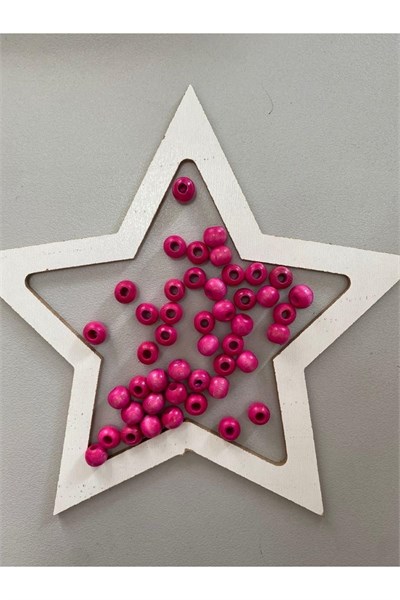 Flea Market 10 Mm Pembe Ahşap Boncuk 100 Grm, Sln10mmPembe100Grm