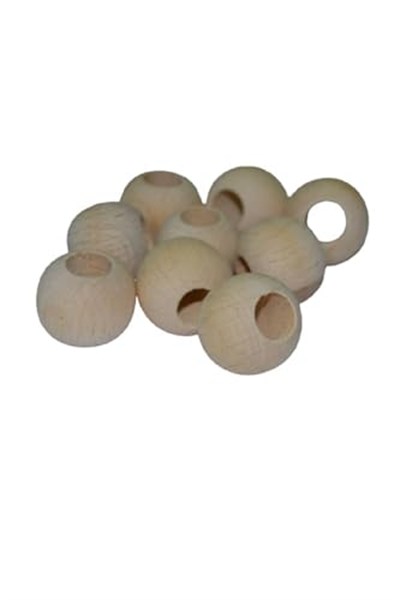 Flea Market 24 Mm Ham Ahşap Boncuk 20 Adet, SlnHam24mm