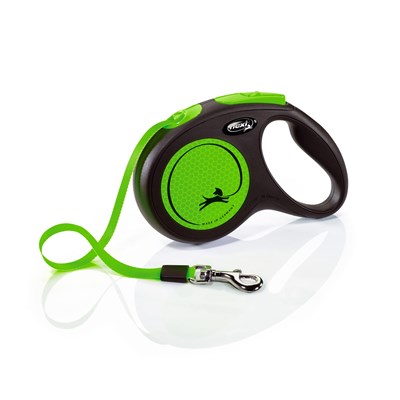 Flexi New Neon M Beden Yeşil 5MT Şerit Tasma - Seçenekler: Medium, 5 m (S), M