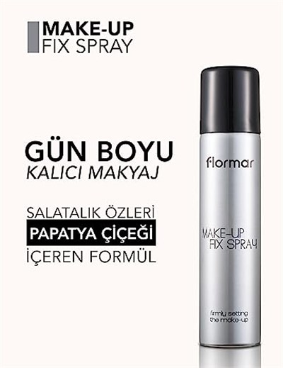 Flormar Make-Up Fix Nemlendirici ve Besleyici Bakım Yapan Doğal Bitişli Makyaj Sabitleme Spreyi No. 001 - 8690604238798