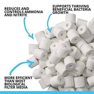 Fluval Biomax, organik halkalar, karmaşık gözenek sistemli, faydalı bakteriler için, tatlı ve deniz akvaryumları için, 500 g