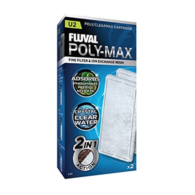 Fluval Clearmax filtre parçası, fosfat, nitrit ve nitrat emilimi için birinci sınıf reçineli, Fluval iç filtre U2, 2li paket - Seçenekler: U2, 2-er Pack, U3, 2er Pack