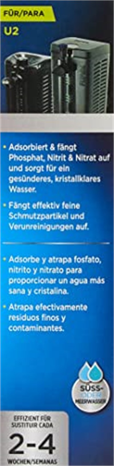 Fluval Clearmax filtre parçası, fosfat, nitrit ve nitrat emilimi için birinci sınıf reçineli, Fluval iç filtre U2, 2li paket - Seçenekler: U2, 2-er Pack, U3, 2er Pack