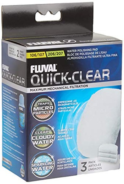 Fluval Quick-Clear Su Parlatma Pedleri, Akvaryumlar için Mekanik Filtre Ortamı, 3lü Paket, A242