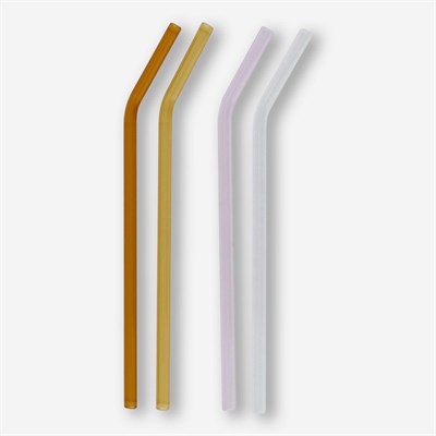 Flying Tiger Copenhagen 4lü Çok Renkli Cam Pipet Seti 23 cm