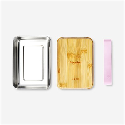 Flying Tiger Copenhagen Bambu Kapaklı Çelik Pembe Yemek Kabı