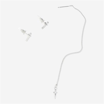 Flying Tiger Copenhagen Zincir Küpe ve 2li Küçük Çivi Küpe Seti